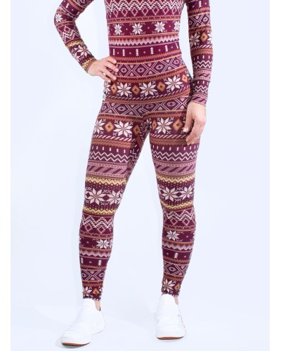 Plum Snowflake Base layer Legging