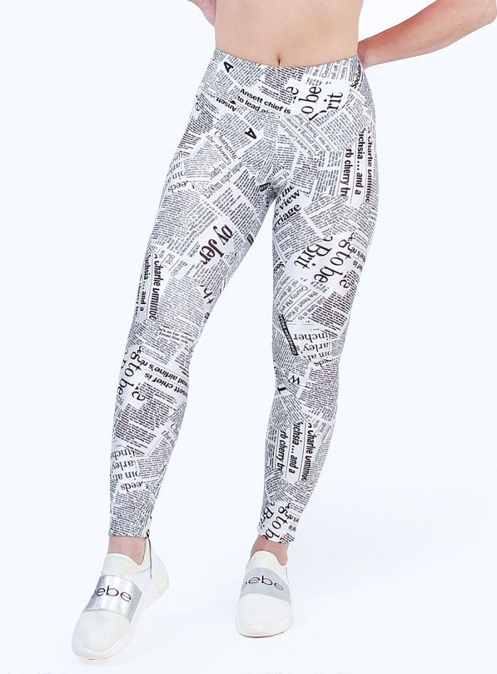 White Newspaper Legging