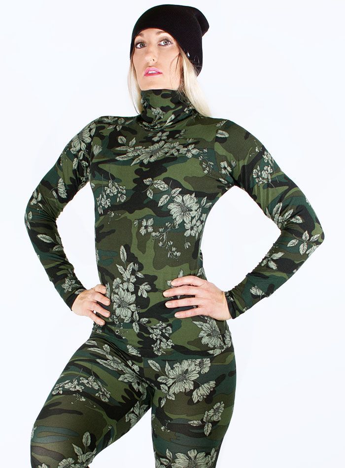 Camouflage floral top